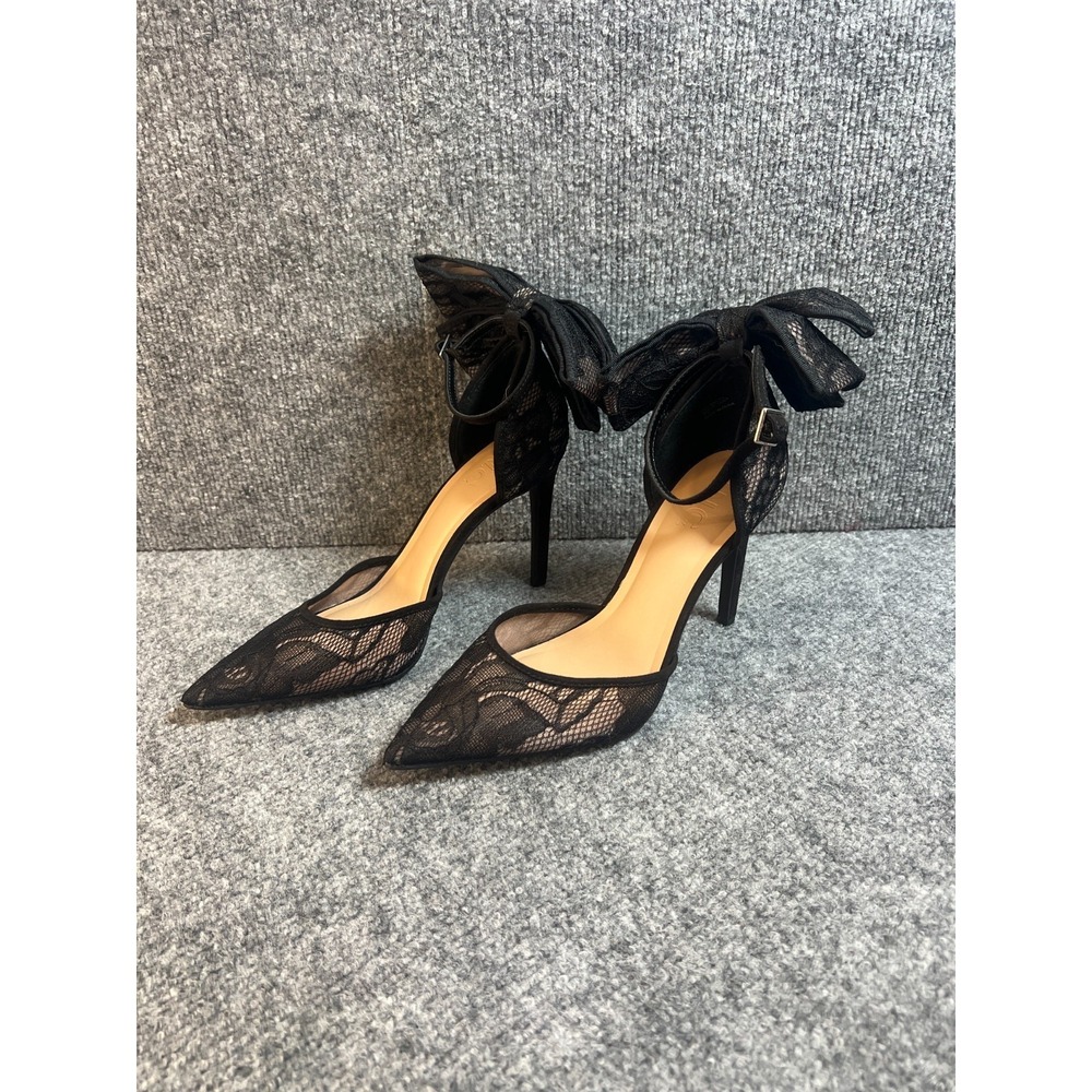 I.N.C. International Concepts Sanira Bow Pumps Womens US 7M Black Stiletto Heel